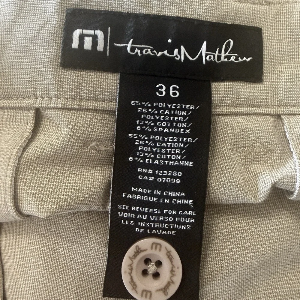 Travis Mathew Mens Beck Golf Performance Shorts Beige Tan 36